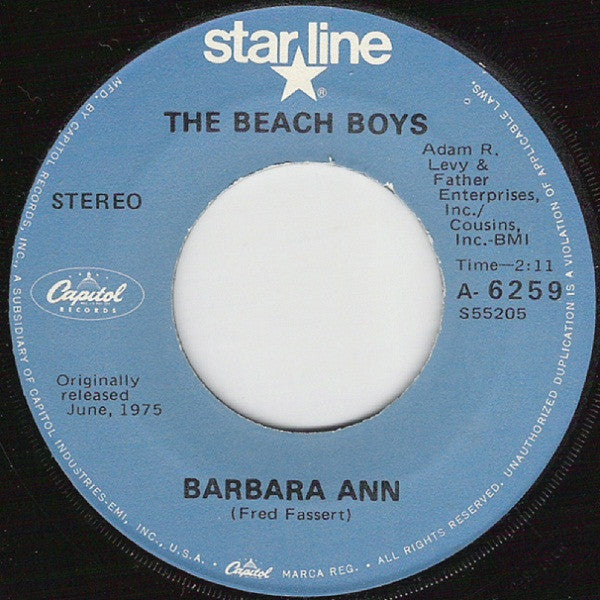 The Beach Boys – Barbara Ann / Little Honda 7" vinyl record, image 1 of 2