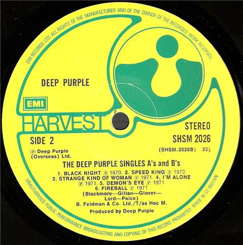 Deep Purple – The Deep Purple Singles A's & B's LP vinyl record, image 4 of 4