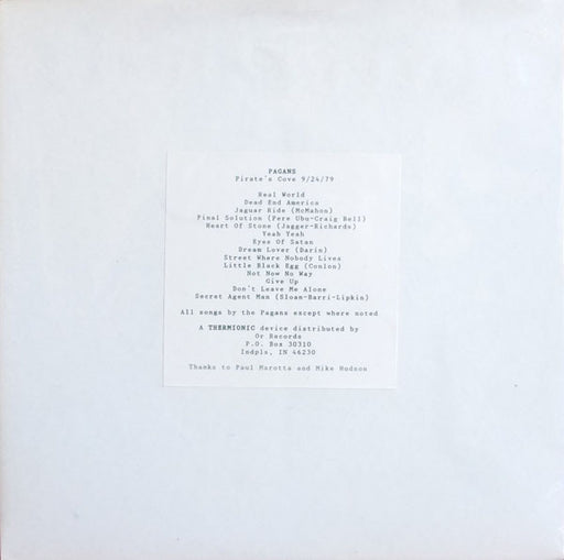 Pagans – Pirate's Cove 9/24/79 LP vinyl record, image 1 of 3