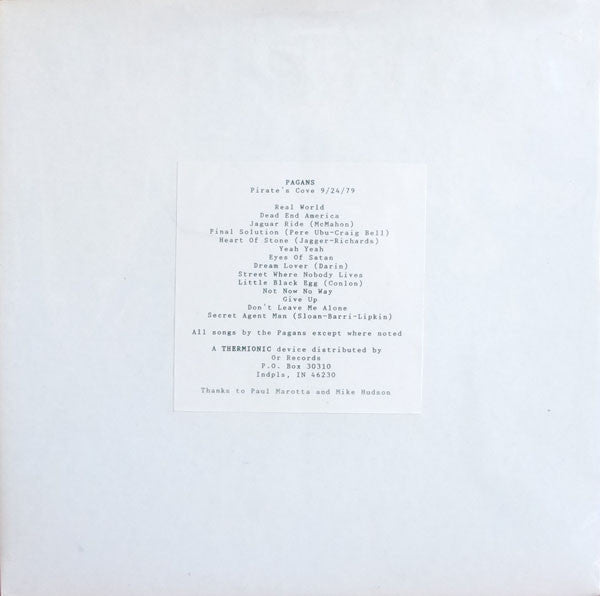 Pagans – Pirate's Cove 9/24/79 LP vinyl record, image 1 of 3