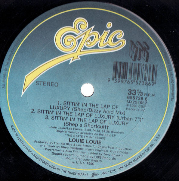 Louie Louie – Sittin' In The Lap Of Luxury 12" vinyl record, image 3 of 3