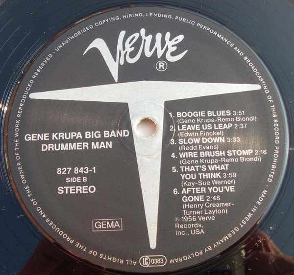 The Gene Krupa Big Band – Drummer Man LP vinyl record, image 4 of 4