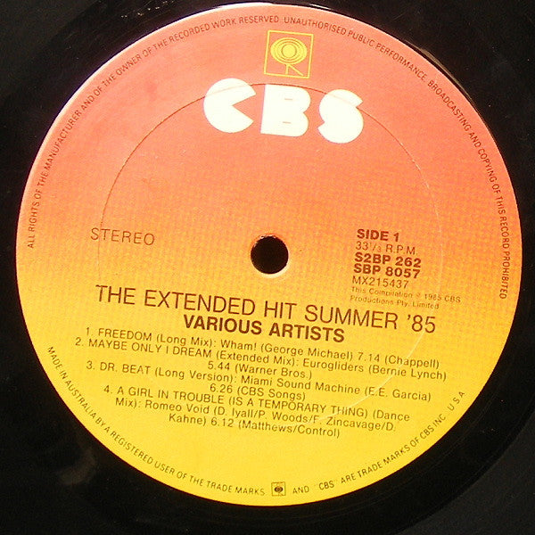 Various – The Extended Hit Summer '85 (2xLP) LP vinyl record, image 3 of 6