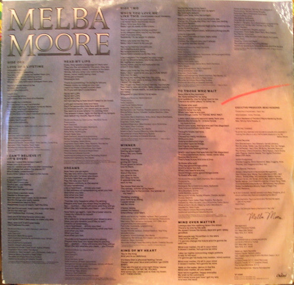 Melba Moore – Read My Lips LP vinyl record, image 5 of 6