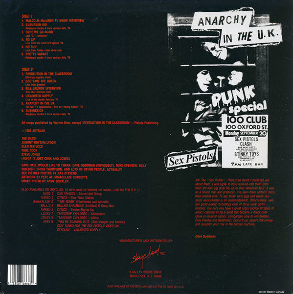 Sex Pistols – We've Cum For Your Children (Wanted: The Goodman Tapes) LP vinyl record, image 2 of 6