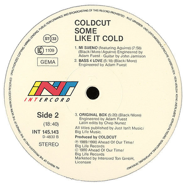 Coldcut – Some Like It Cold LP vinyl record, image 4 of 4