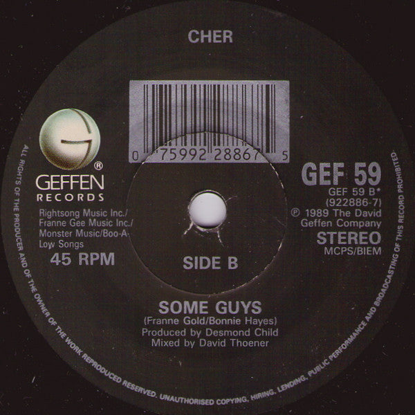 Cher – If I Could Turn Back Time 7" vinyl record, image 4 of 4