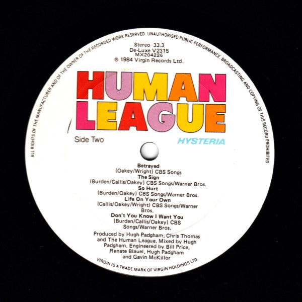 The Human League – Hysteria LP vinyl record, image 8 of 8