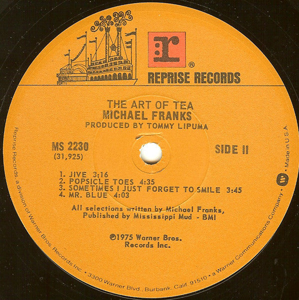Michael Franks – The Art Of Tea LP vinyl record, image 4 of 4