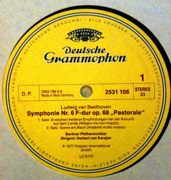 Ludwig van Beethoven, Herbert von Karajan, Berliner Philharmoniker – Symphonie Nr. 6 F-dur Op. 68 "Pastorale" LP vinyl record, image 2 of 6