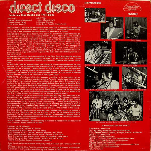 Gino Dentie And The Family – Direct Disco 12" vinyl record, image 2 of 4