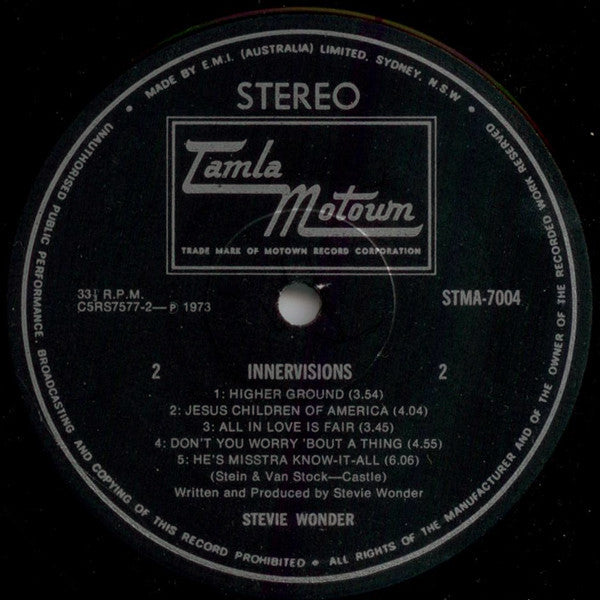 Stevie Wonder – Innervisions LP vinyl record, image 4 of 5