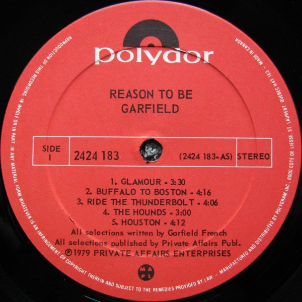 Garfield – Reason To Be LP vinyl record, image 3 of 5