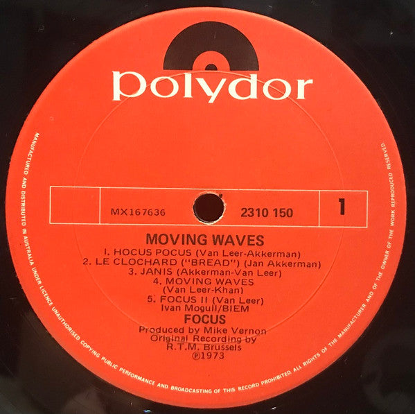 Focus – Moving Waves LP vinyl record, image 3 of 4