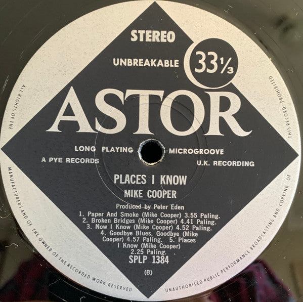 Mike Cooper, The Machine Gun Co., Michael Gibbs – Places I Know LP vinyl record, image 4 of 4