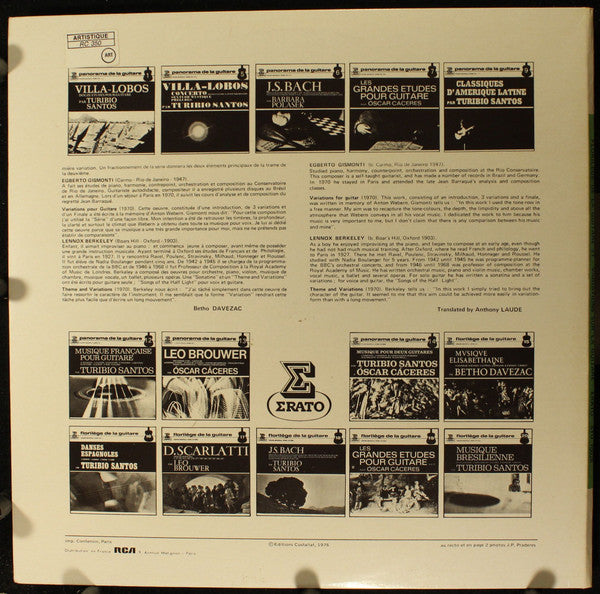 Betho Davezac – Variations Sur La Guitare LP vinyl record, image 2 of 2