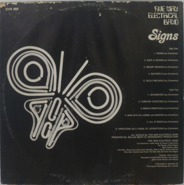 Five Man Electrical Band – Signs LP vinyl record, image 2 of 3