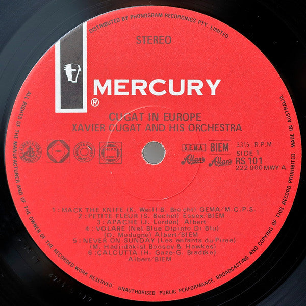 Xavier Cugat And His Orchestra – Cugat In Europe LP vinyl record, image 3 of 4