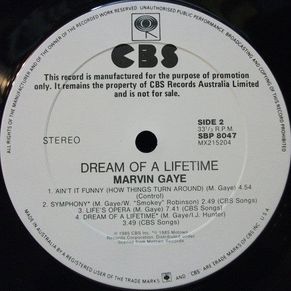 Marvin Gaye – Dream Of A Lifetime LP vinyl record, image 6 of 6