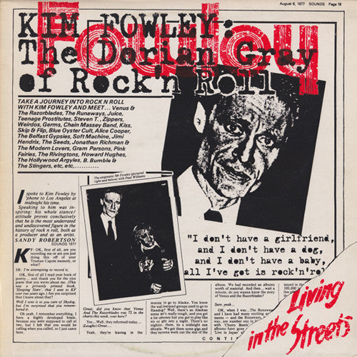 Kim Fowley – Living In The Streets LP vinyl record, image 1 of 9