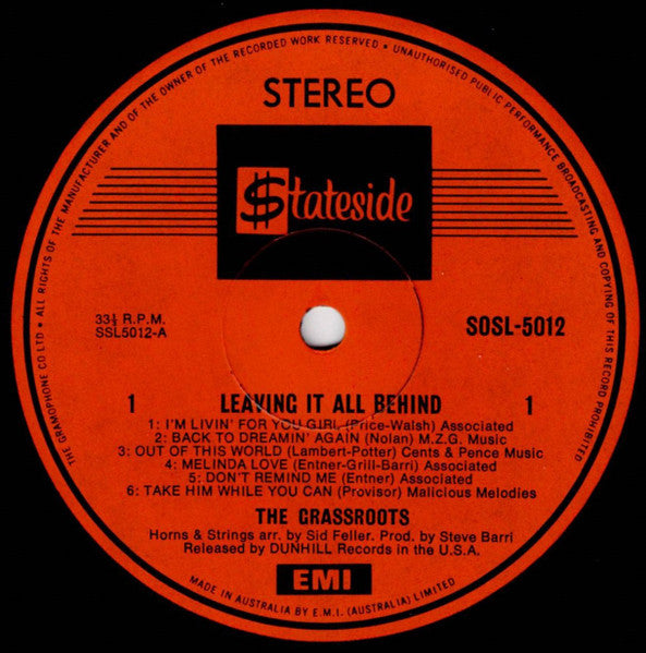 The Grass Roots – Leaving It All Behind LP vinyl record, image 3 of 4