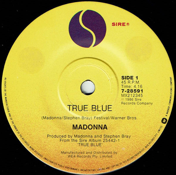Madonna – True Blue 7" vinyl record, image 3 of 4