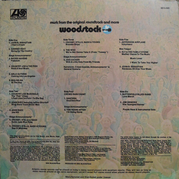 Various – Woodstock - Music From The Original Soundtrack And More (3xLP) LP vinyl record, image 2 of 10