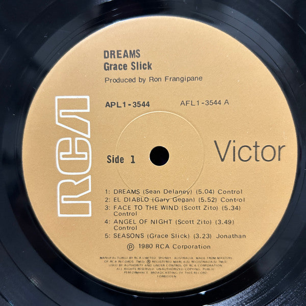 Grace Slick – Dreams LP vinyl record, image 3 of 4
