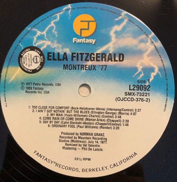 Ella Fitzgerald, Tommy Flanagan Trio – Montreux '77 LP vinyl record, image 3 of 4