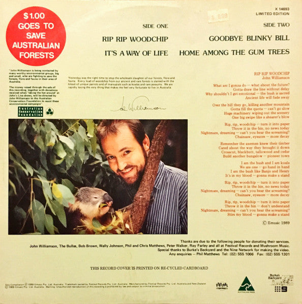 John Williamson – Rip Rip Woodchip 12" vinyl record, image 2 of 4