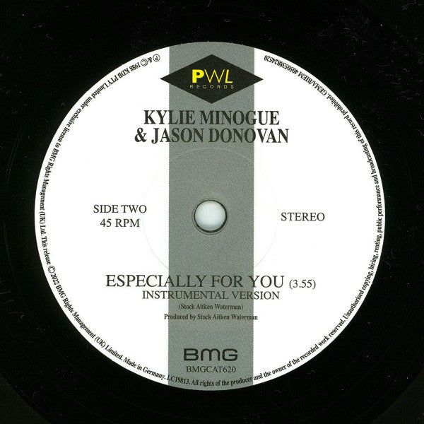 Kylie Minogue, Jason Donovan – Especially For You 7" vinyl record, image 4 of 4