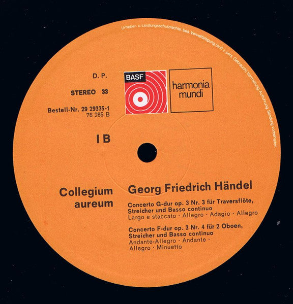 Georg Friedrich Händel, Collegium Aureum – Concerti Grossi Op. 3 / Concerto »Alexanderfest« (2xLP) LP vinyl record, image 6 of 8