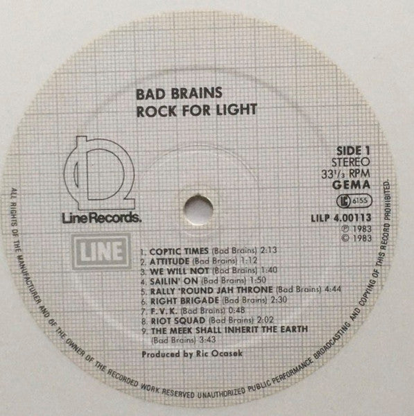 Bad Brains – Rock For Light LP vinyl record, image 6 of 7