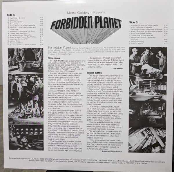 Louis and Bebe Barron – Forbidden Planet LP vinyl record, image 2 of 4