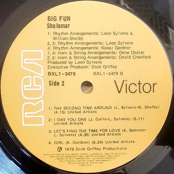 Shalamar – Big Fun LP vinyl record, image 4 of 4