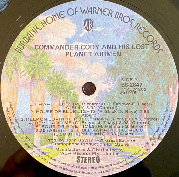 Commander Cody And His Lost Planet Airmen – Commander Cody And His Lost Planet Airmen LP vinyl record, image 5 of 5