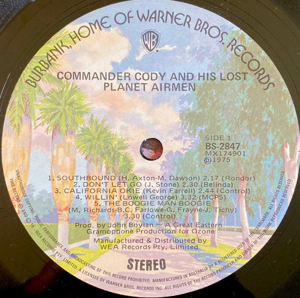 Commander Cody And His Lost Planet Airmen – Commander Cody And His Lost Planet Airmen LP vinyl record, image 4 of 5