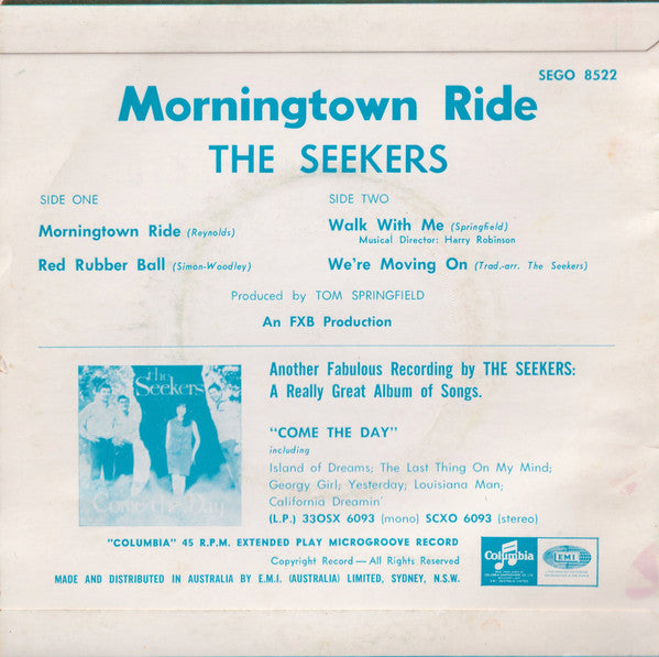 The Seekers – Morningtown Ride 7" vinyl record, image 2 of 4
