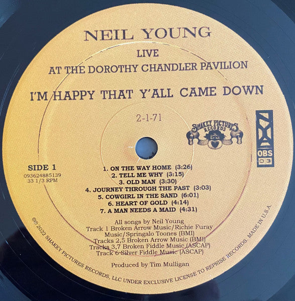 Neil Young – Dorothy Chandler Pavilion 1971 (I'm Happy That Y'All Came Down) LP vinyl record, image 4 of 7