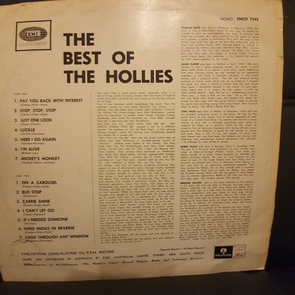 The Hollies – The Best Of The Hollies LP vinyl record, image 2 of 4