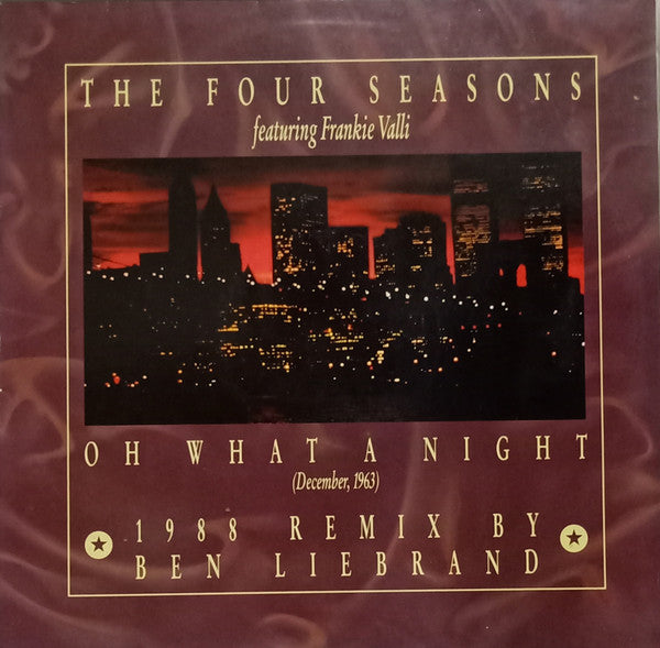 The Four Seasons, Frankie Valli – Oh What A Night (December, 1963) (1988 Remix By Ben Liebrand) 12" vinyl record, image 1 of 4