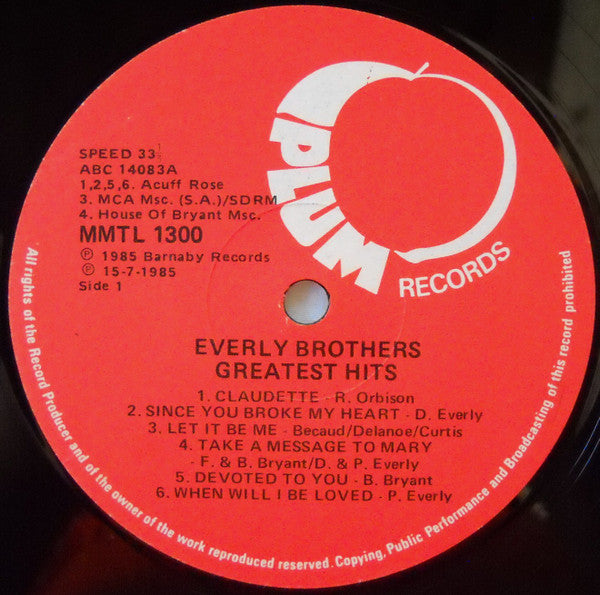 Everly Brothers – Greatest Hits LP vinyl record, image 3 of 4