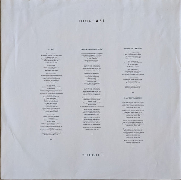 Midge Ure – The Gift LP vinyl record, image 5 of 7
