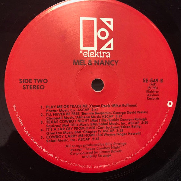 Mel Tillis, Nancy Sinatra – Mel And Nancy LP vinyl record, image 4 of 4