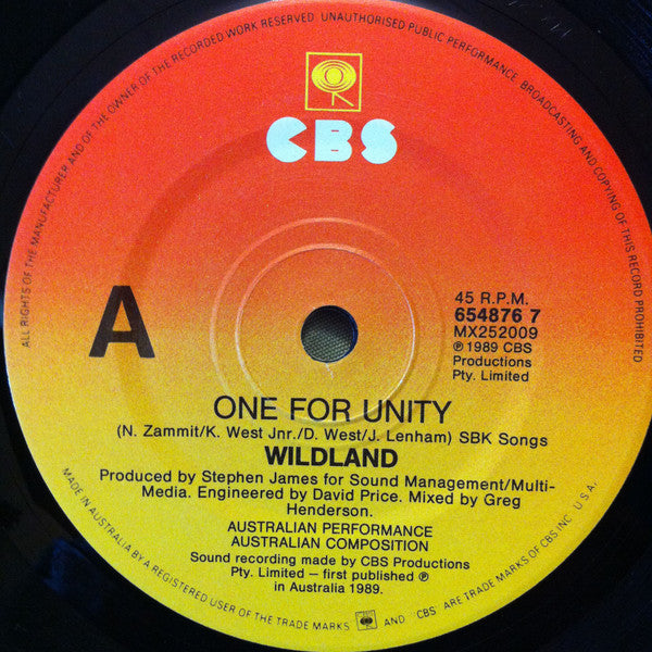 Wildland – One For Unity 7" vinyl record, image 3 of 4