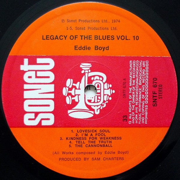 Eddie Boyd – The Legacy Of The Blues Vol. 10 LP vinyl record, image 3 of 6
