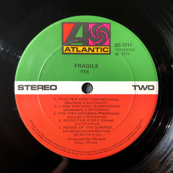 Yes – Fragile LP vinyl record, image 6 of 10