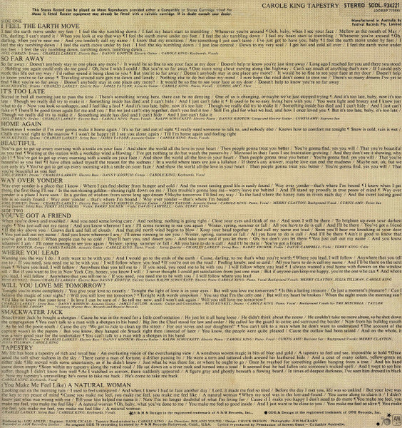 Carole King – Tapestry LP vinyl record, image 2 of 8