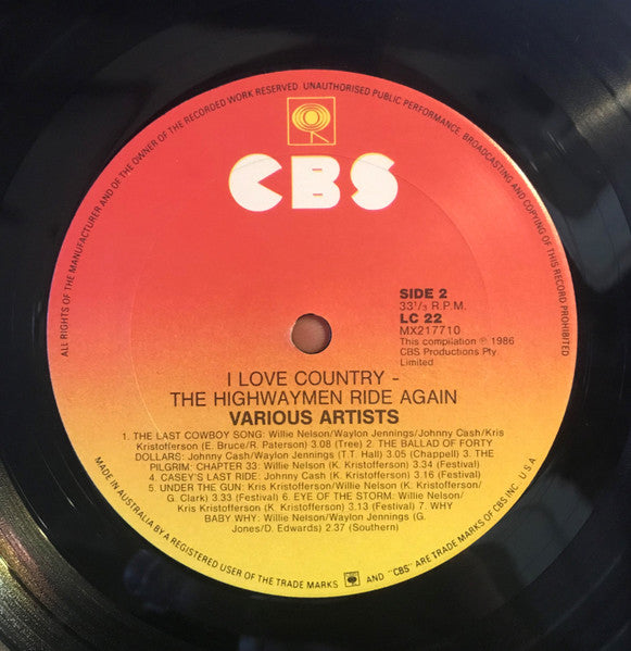 Kris Kristofferson, Willie Nelson, Johnny Cash, Waylon Jennings – The Highwaymen Ride Again LP vinyl record, image 7 of 8
