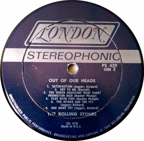 The Rolling Stones – Out Of Our Heads LP vinyl record, image 4 of 4